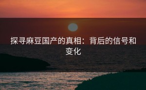 探寻麻豆国产的真相：背后的信号和变化