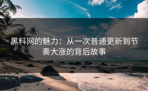 黑料网的魅力：从一次普通更新到节奏大涨的背后故事