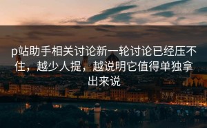 p站助手相关讨论新一轮讨论已经压不住，越少人提，越说明它值得单独拿出来说