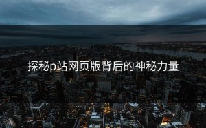 探秘p站网页版背后的神秘力量