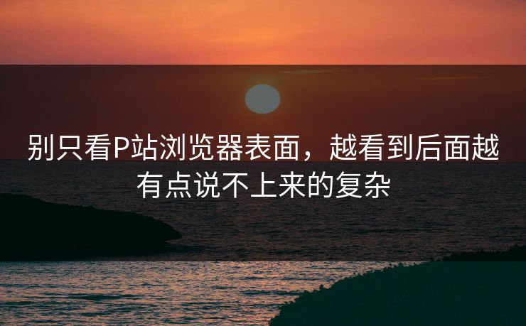 别只看P站浏览器表面，越看到后面越有点说不上来的复杂